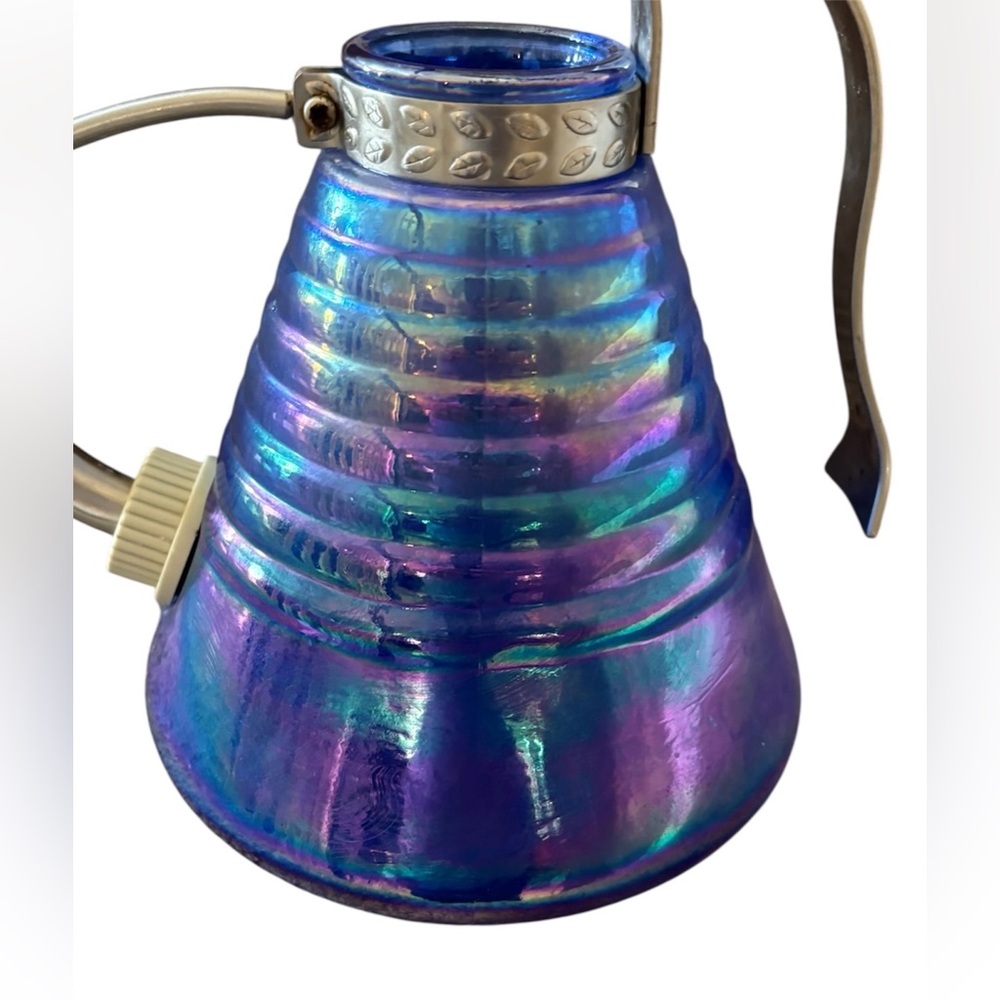 Iridescent Pearl Glass Watering Can rare - Picture 2 of 11